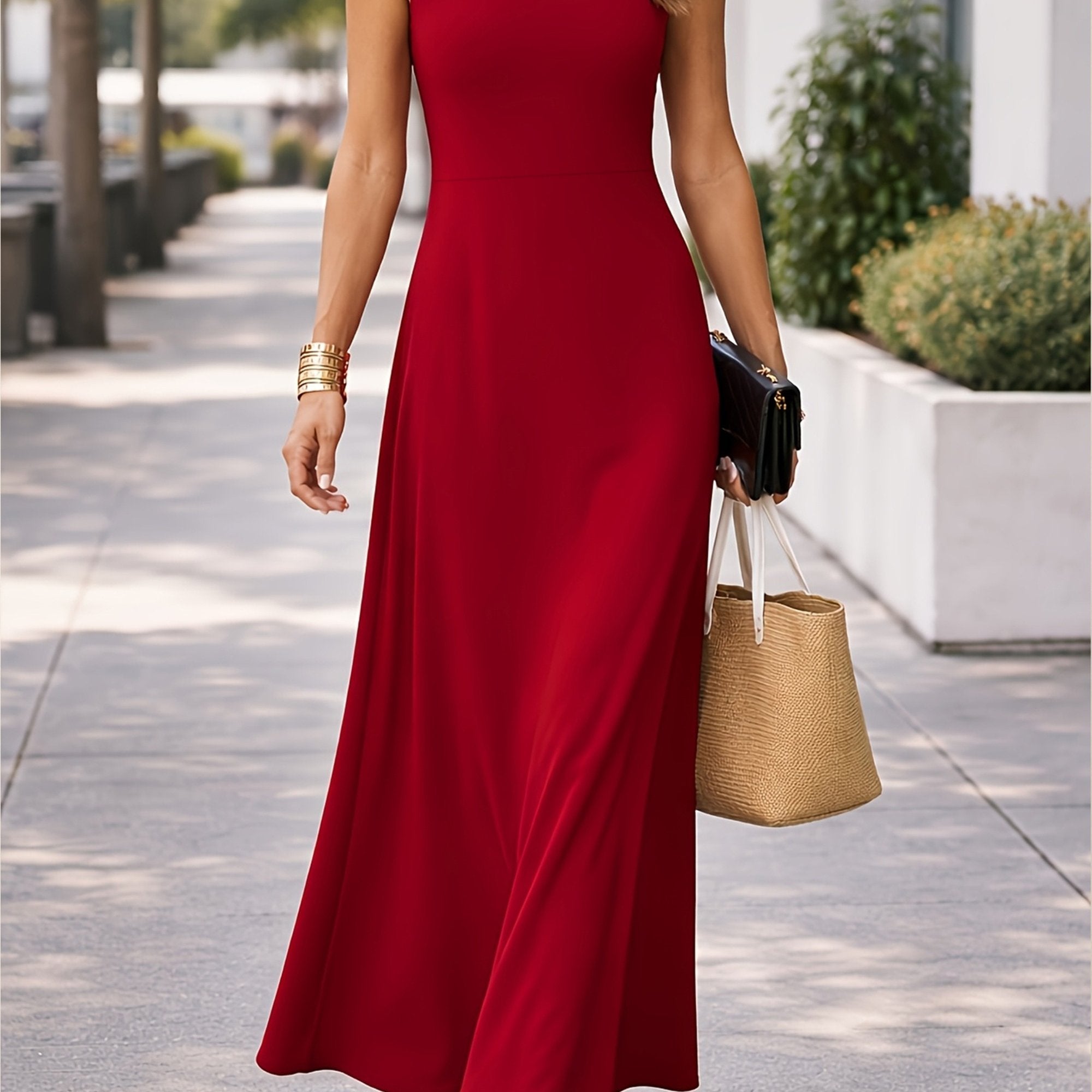 Damen Ärmelloses Maxikleid für Alltag und Freizeit