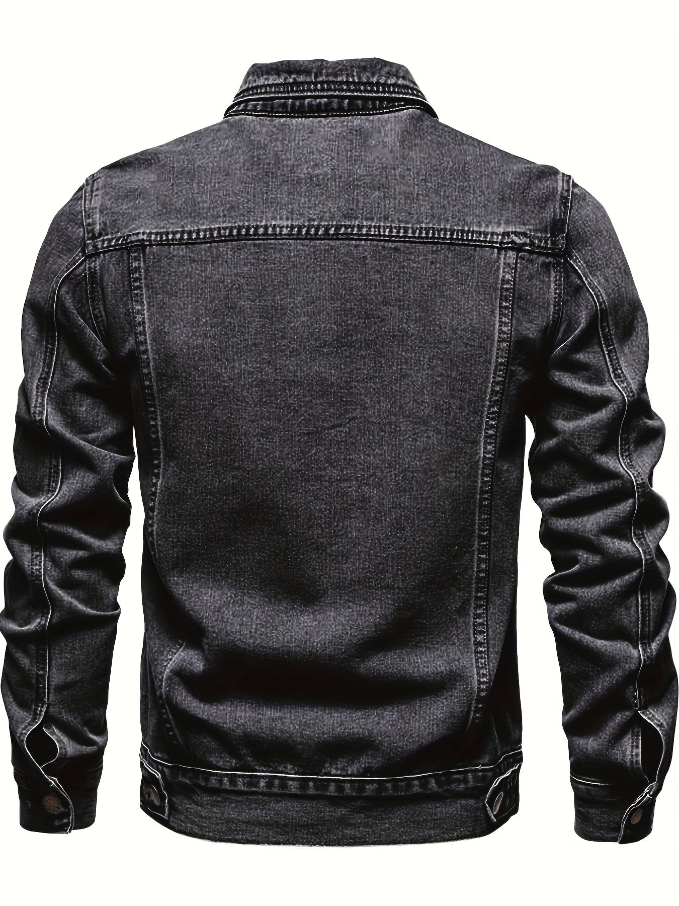 Herren Slim Fit Jeansjacke mit Vintage-Reverskragen