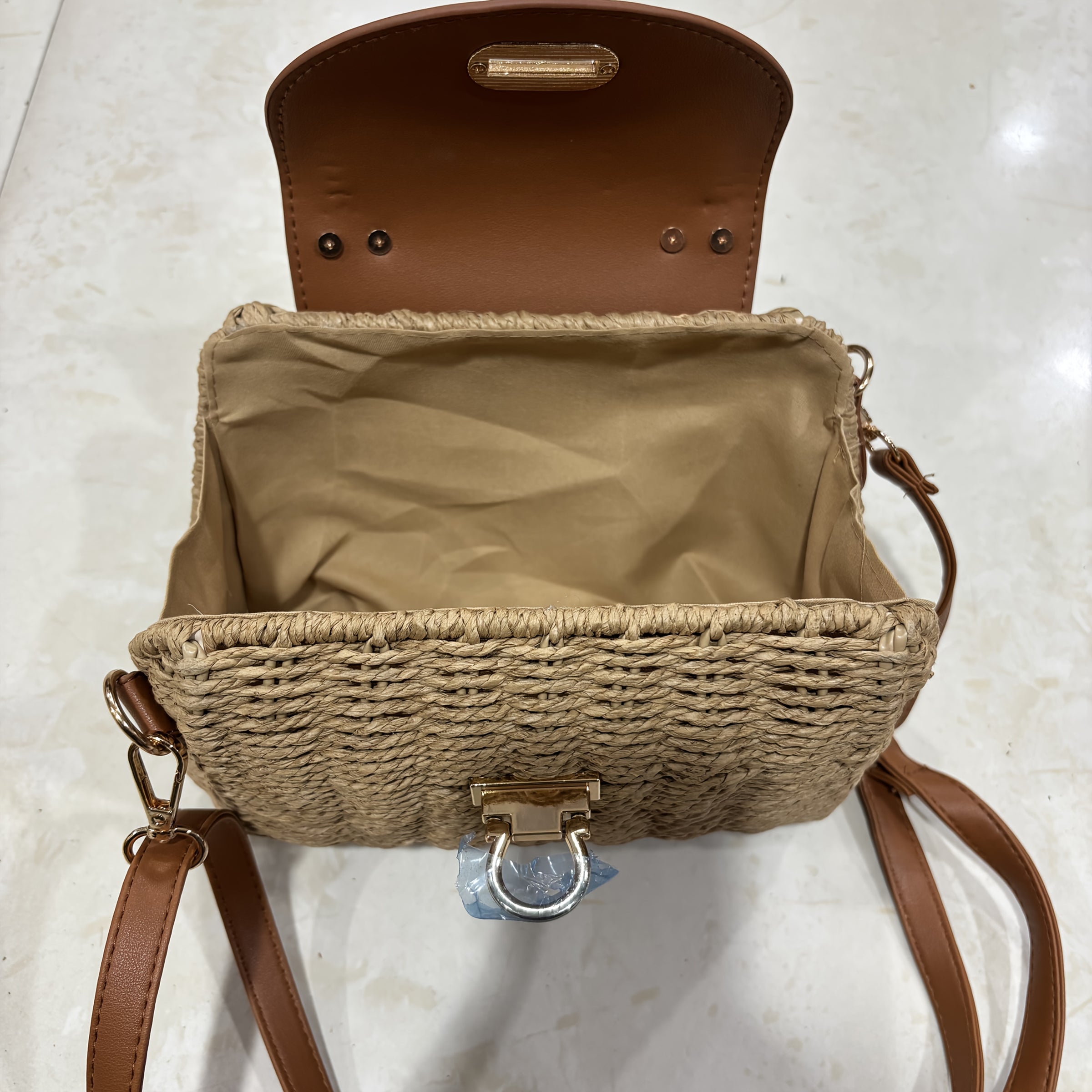 Damen Boho Strohtasche Handgewebt für Urlaub & Alltag