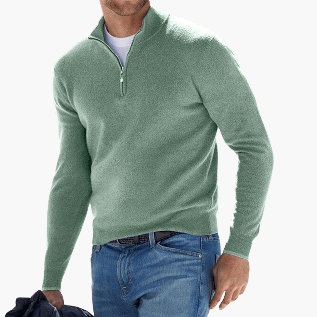 Herren Pullover mit Reißverschluss und flexibler Passform