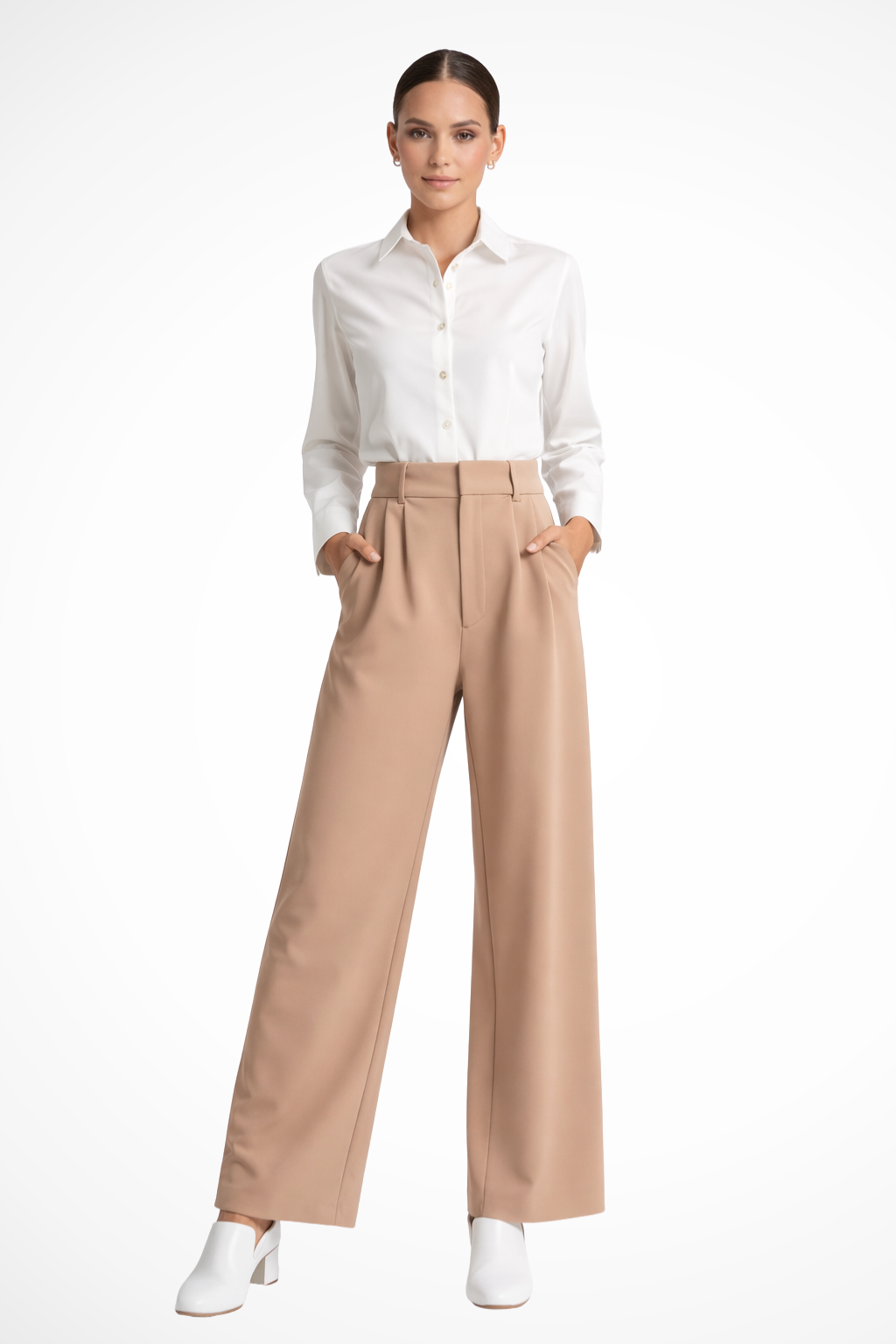 Zanira | Damen Hose – Weites Bein & Hohe Taille Elegant