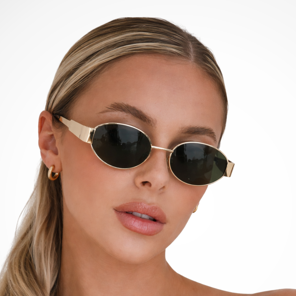 Clarabelle | Damen Sonnenbrille – Oval Metallrahmen Elegant
