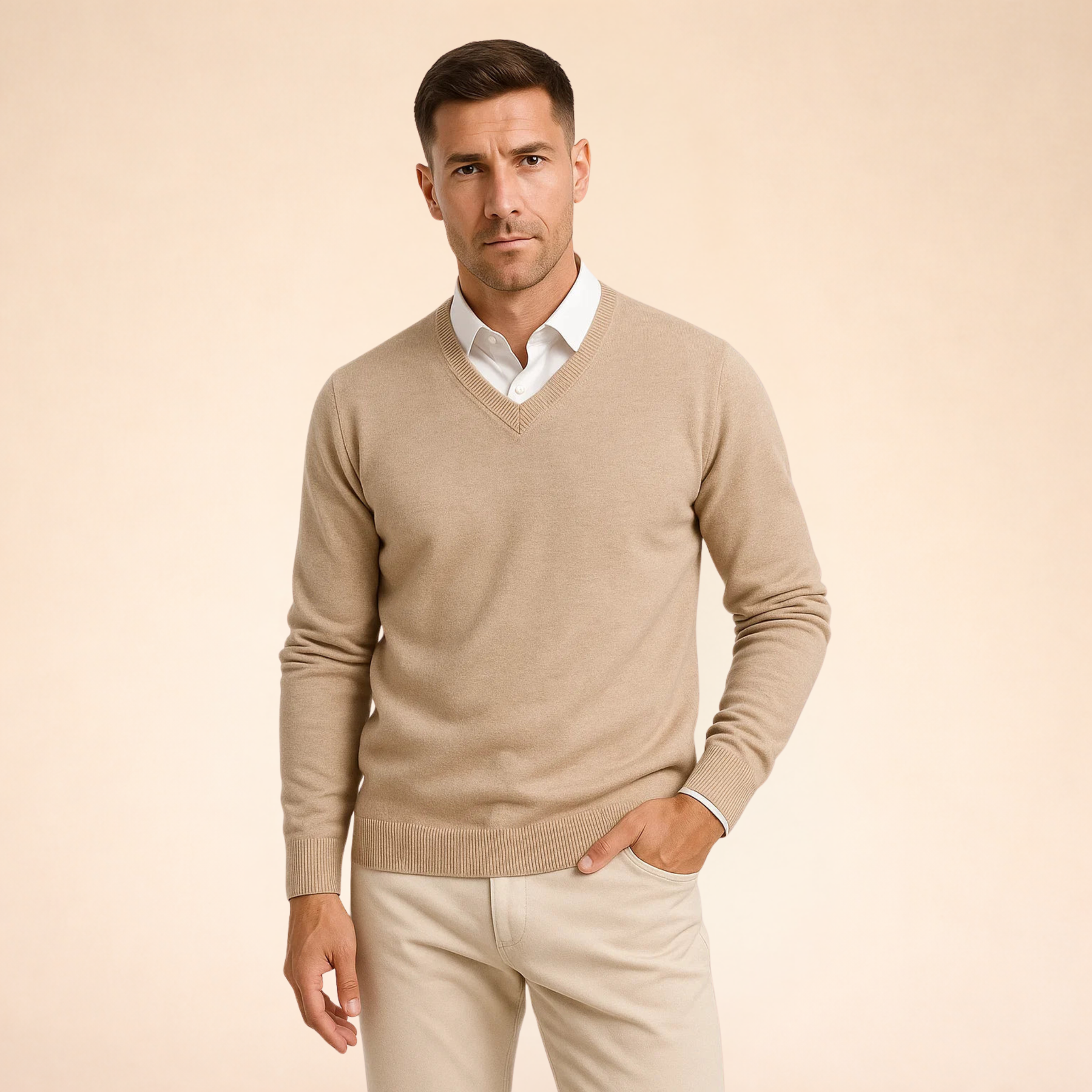 Noah Herren Pullover – Kaschmir V-Ausschnitt Elegant
