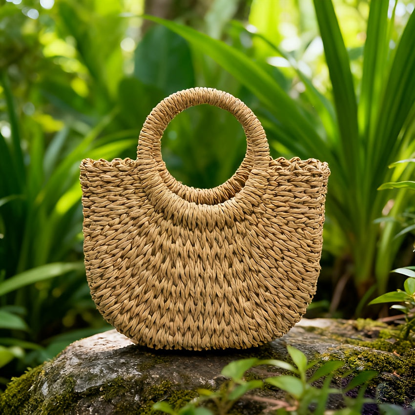 Kaqise™ | Kleine Damen Beach Bag aus Geflochtenem Stroh