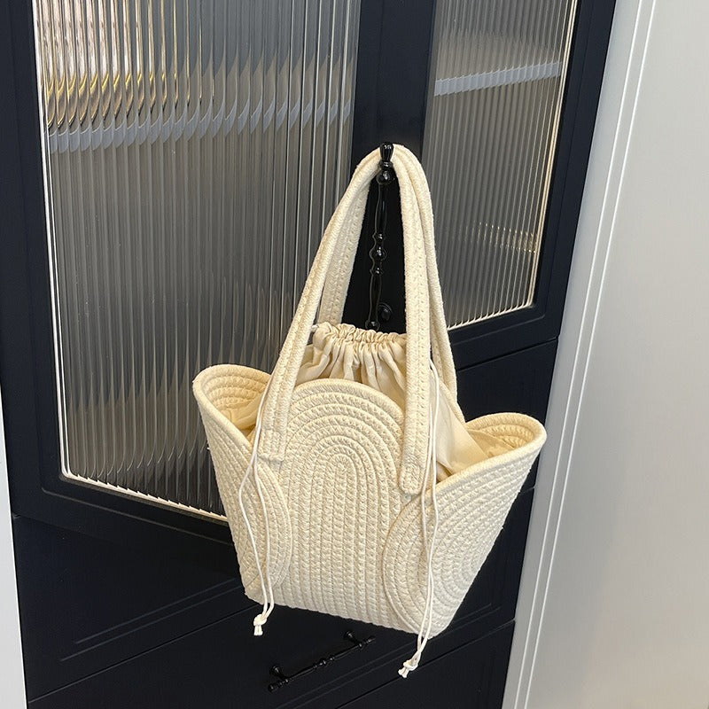 Große Damen Shopper Tasche Geflochten für Sommer