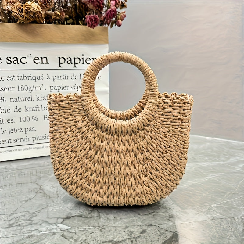 Kaqise™ | Kleine Damen Beach Bag aus Geflochtenem Stroh