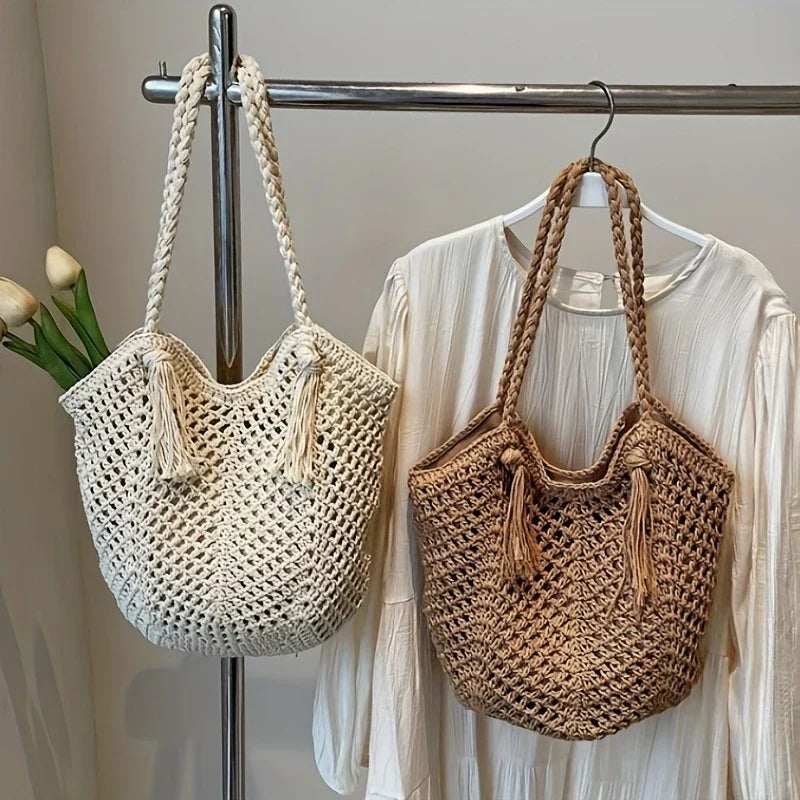 Geflochtene Tote Bag – Leicht, Geräumig & Natürlich Stilvoll