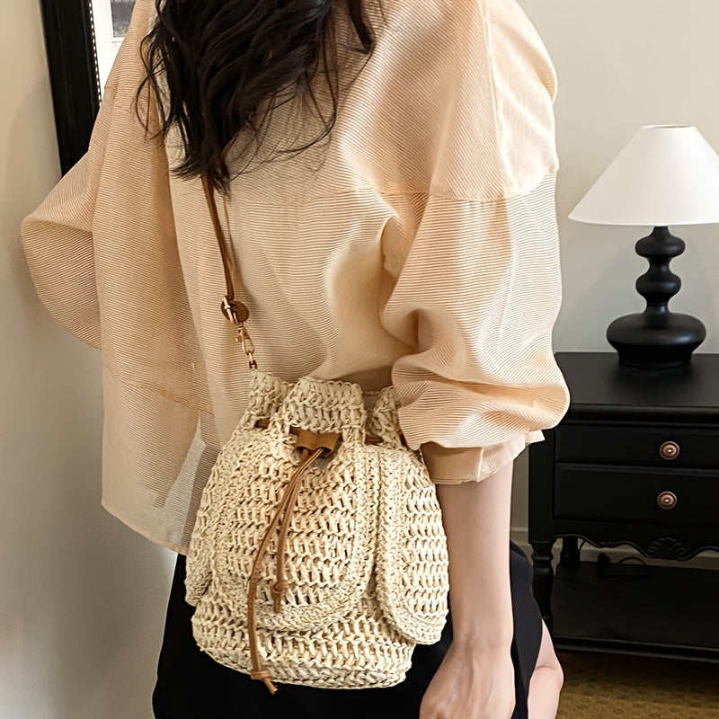Perfect Lily™ | Damen Bucket Bag Faux Stroh für Strand & Alltag