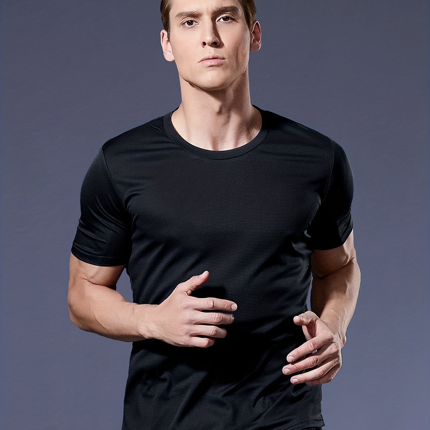 Herren Leichtes Quick-Dry Sportshirt mit Rundhals