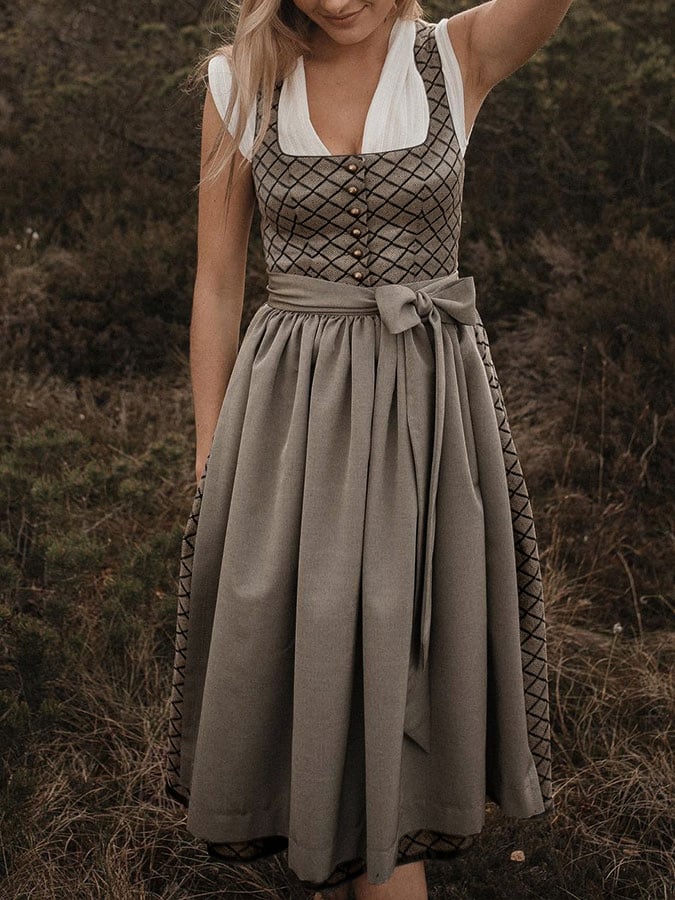 Damen Oktoberfest Kleid mit Schleife