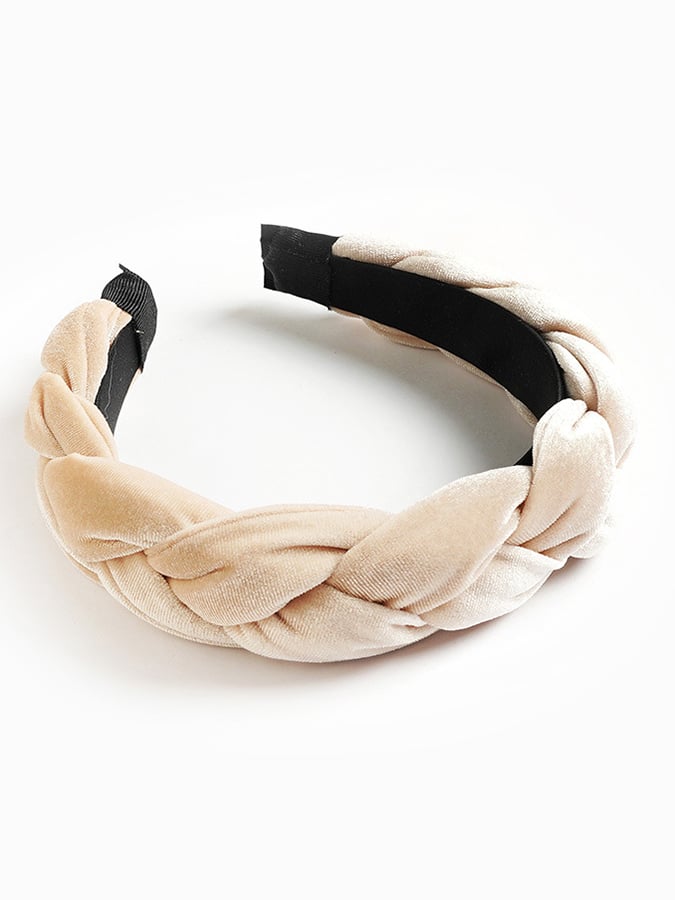 Damen Geflochtener Kopfschmuck aus Goldenem Samt