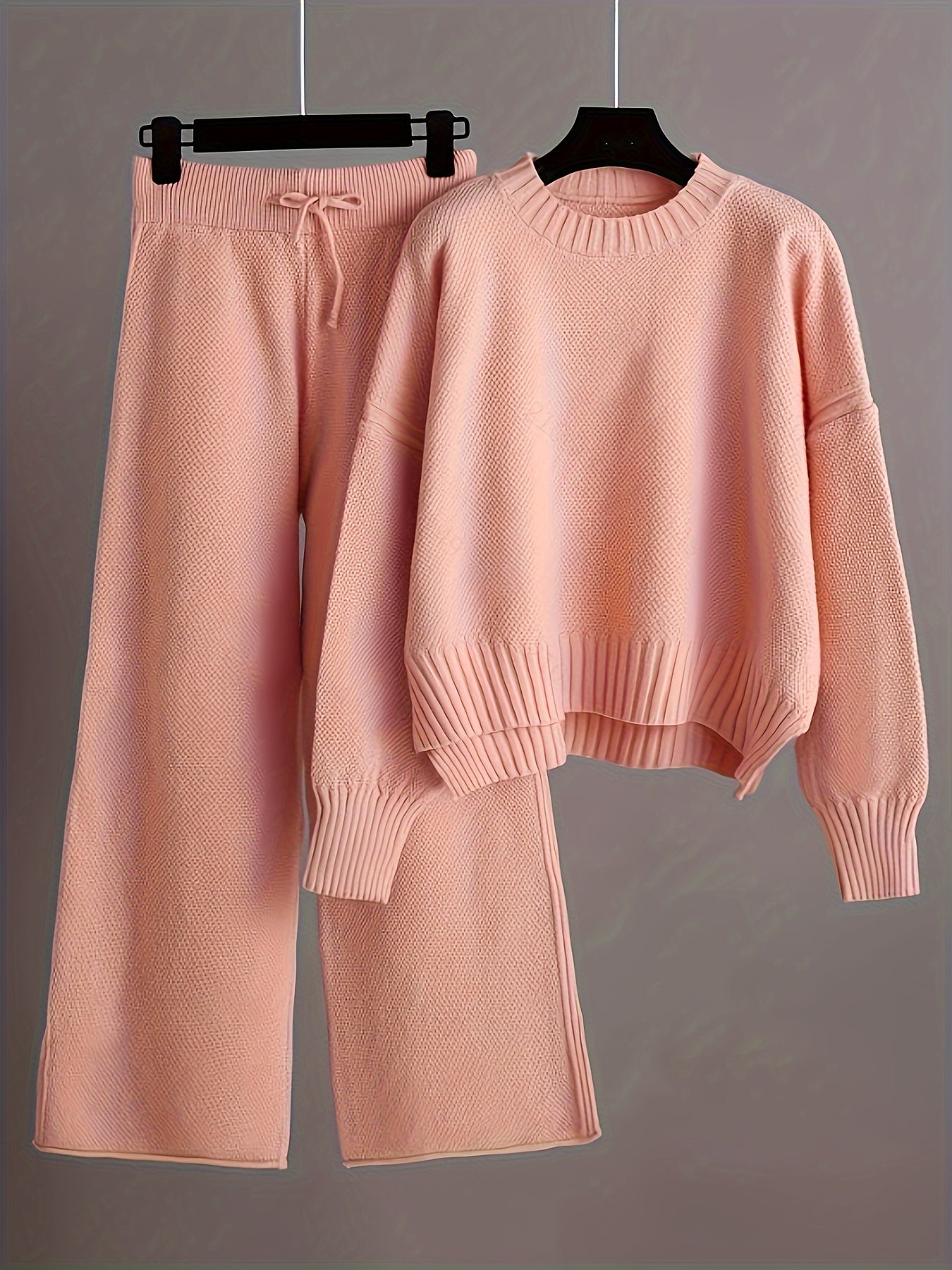 Damen Herbst Winter Set mit Lockerem Pullover und Weiter Hose