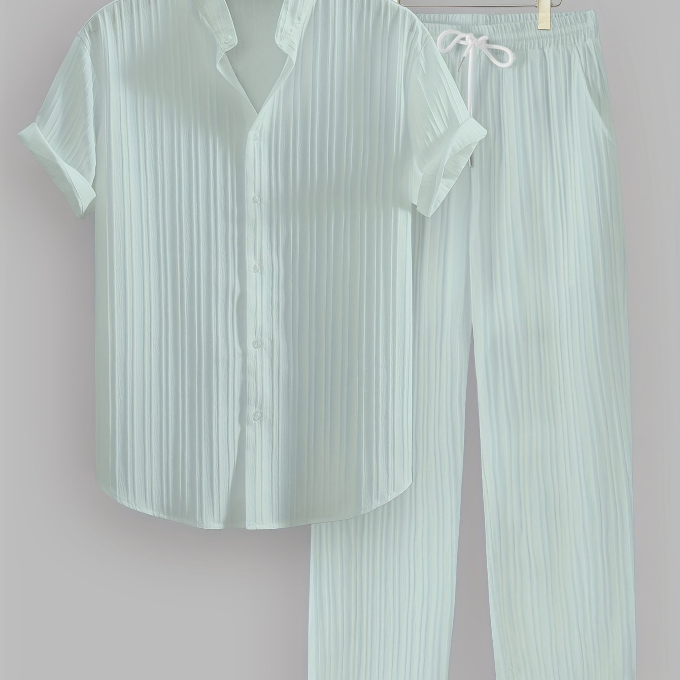 Herren Sommer Set mit Kurzarmhemd und Kordelzughose