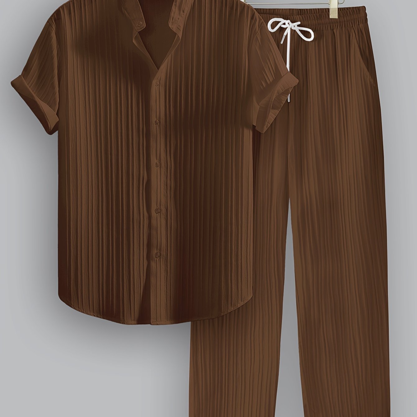 Herren Sommer Set mit Kurzarmhemd und Kordelzughose