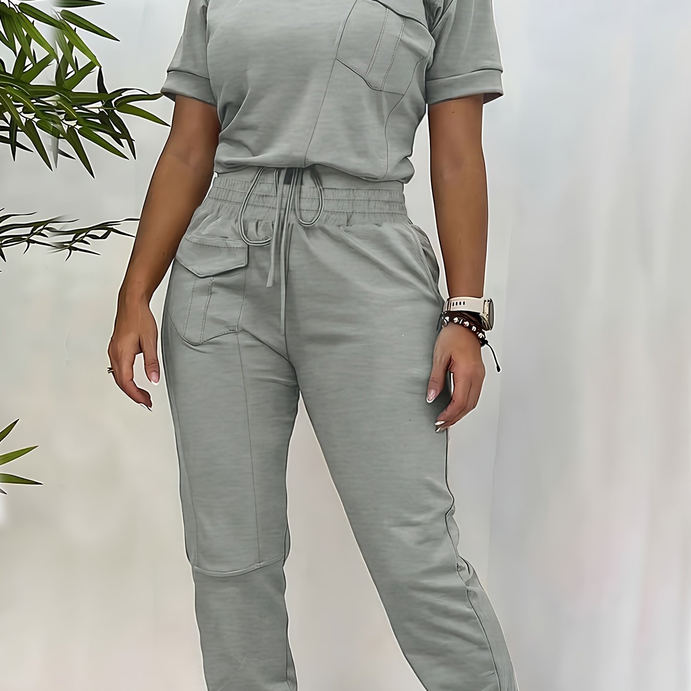 Damen Casual Zweiteiler mit Top und Hose