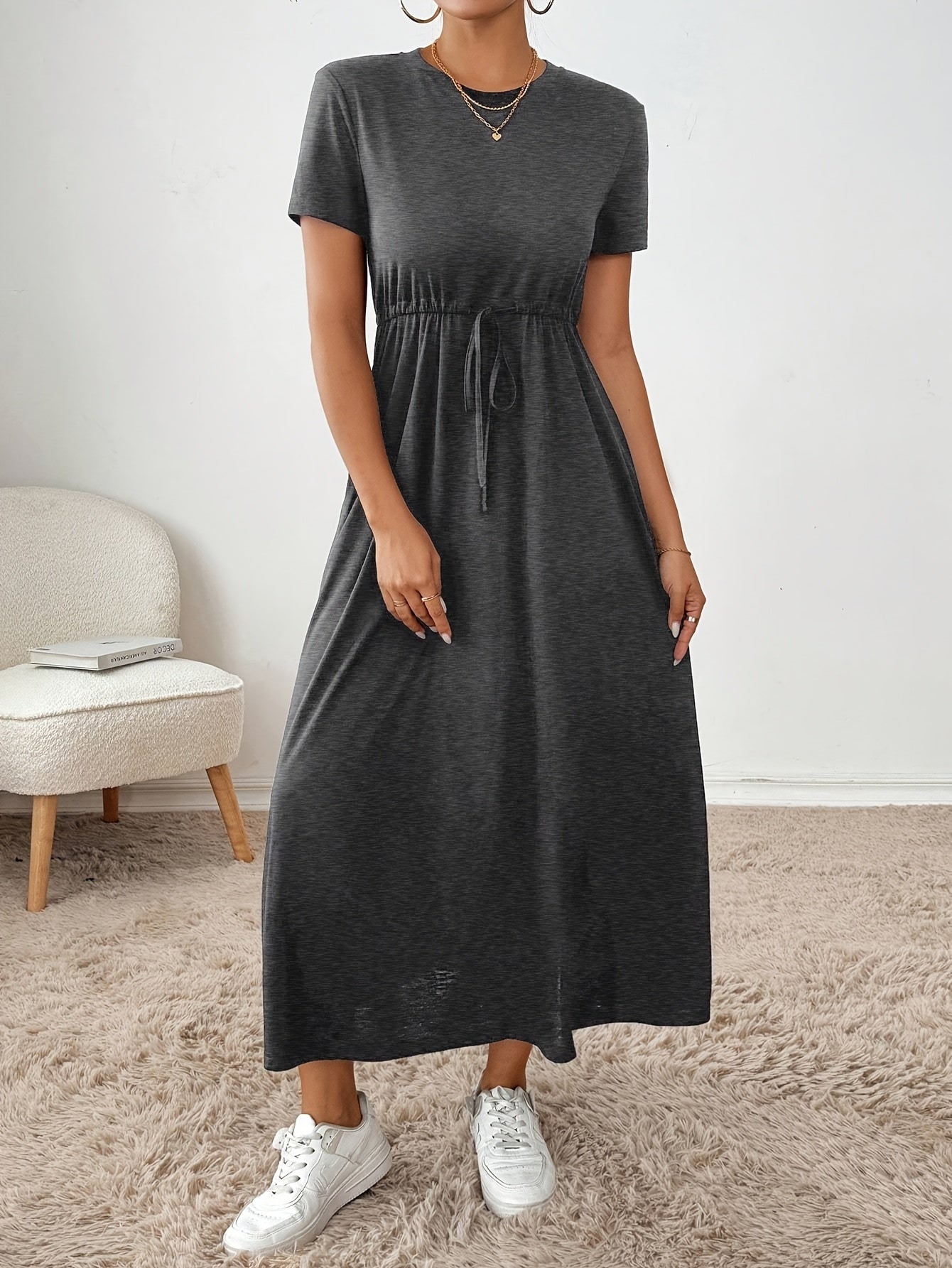 Damen Modisches Fit-and-Flare Kleid