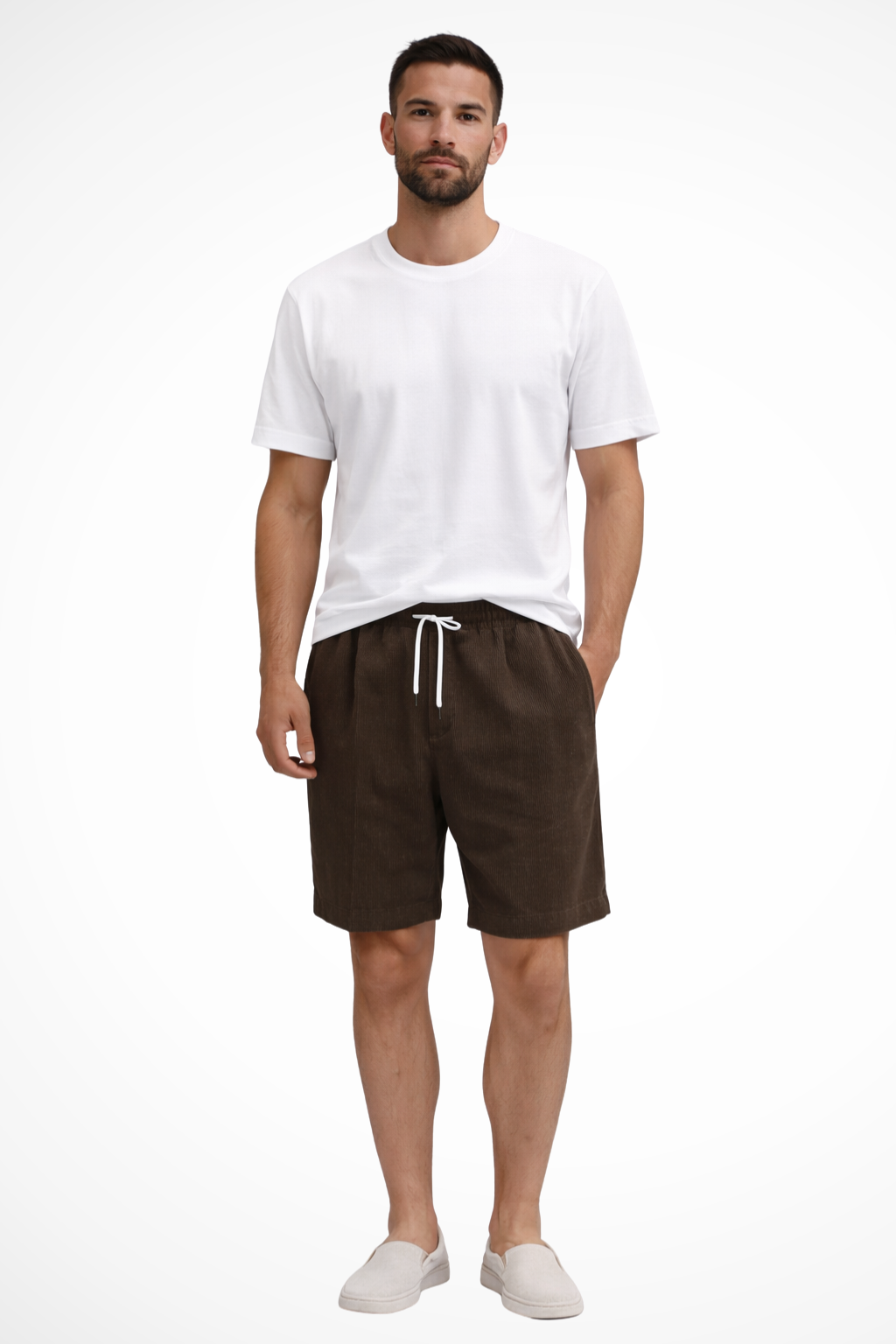 Dalby Herren Shorts – Cord Relaxed Fit mit Kordelzug Bund