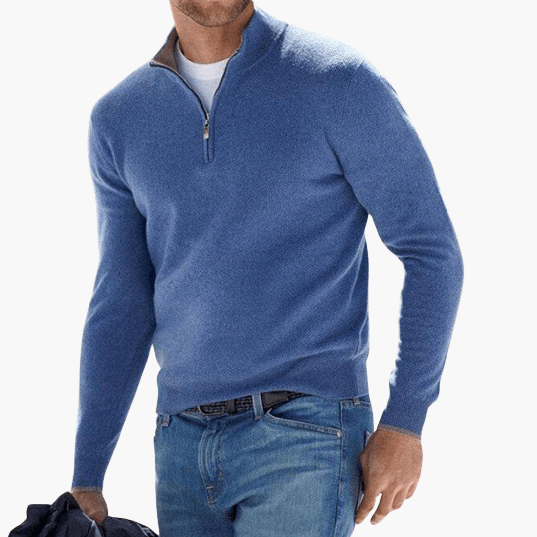 Herren Pullover mit Reißverschluss und flexibler Passform