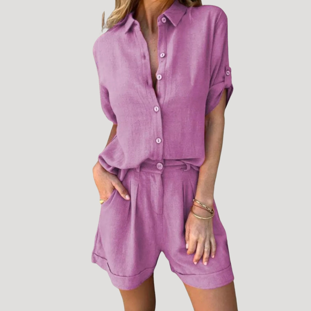 Damen Zweiteiliges Set – Hemd & Shorts