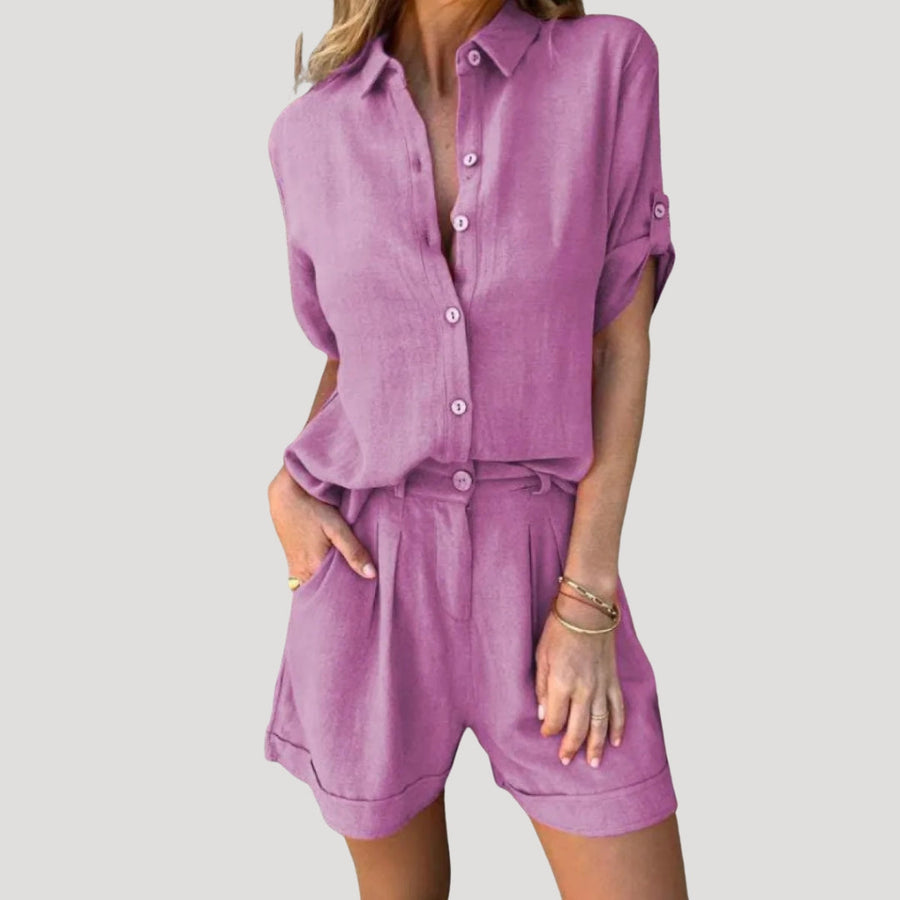 Damen Zweiteiliges Set – Hemd & Shorts