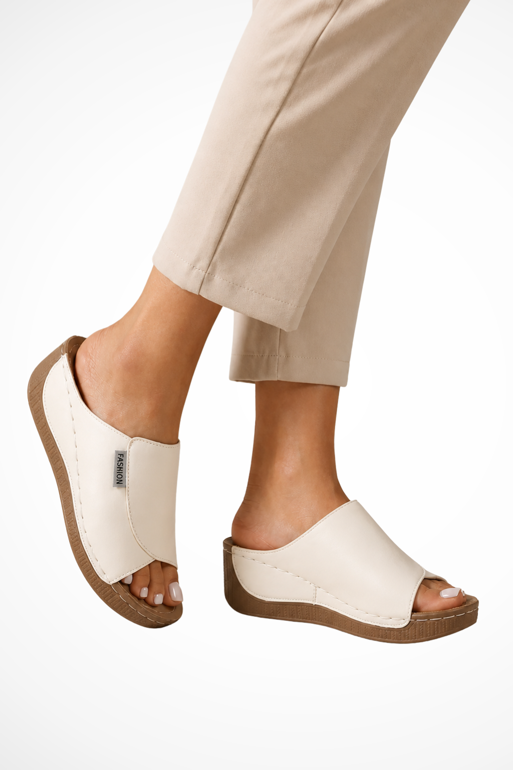 Philippa Damen Keilabsatz Mules – Leder & Offene Zehen