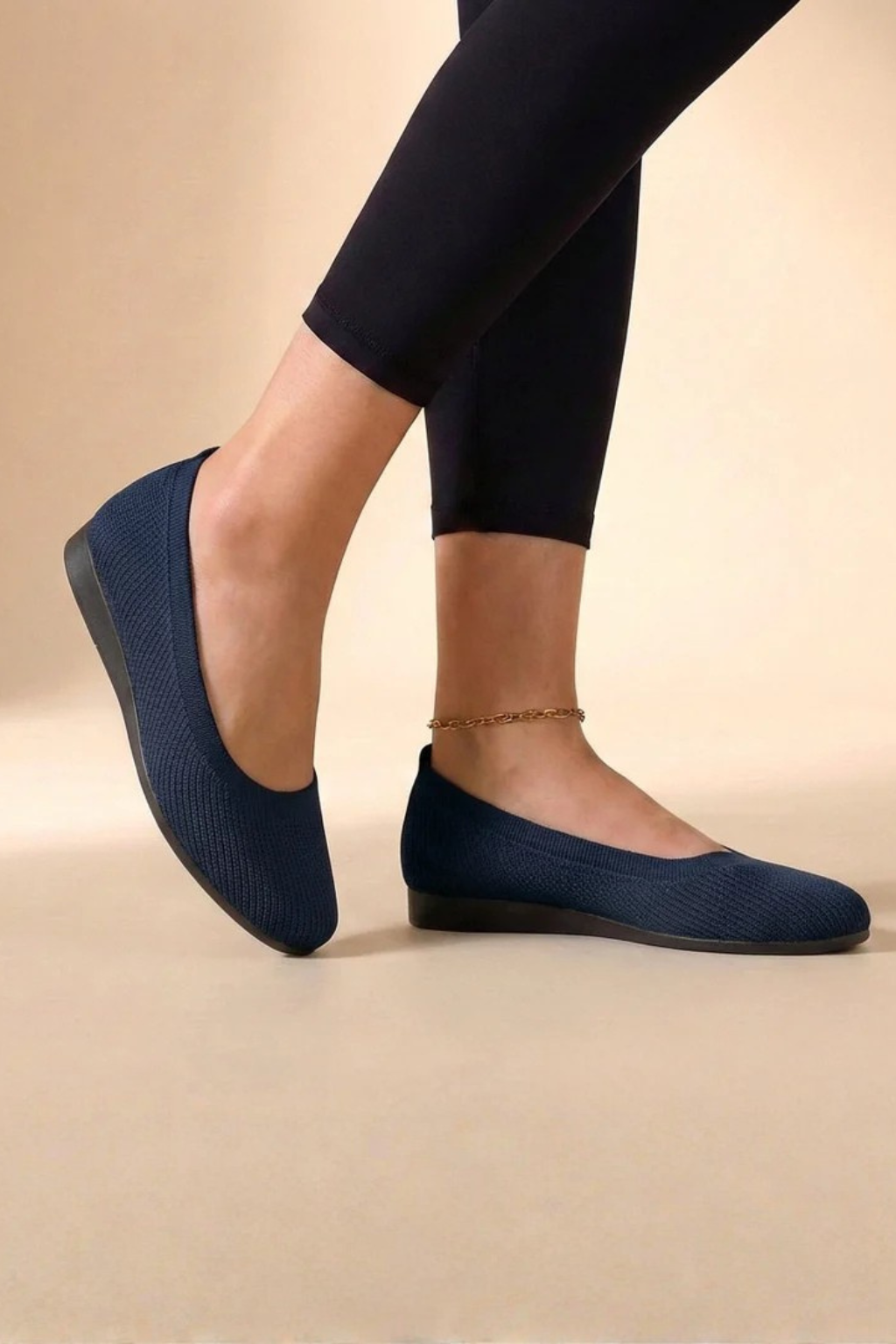 Dorothea Damen Ballerinas – Strick & Rund Zehen Komfortabel