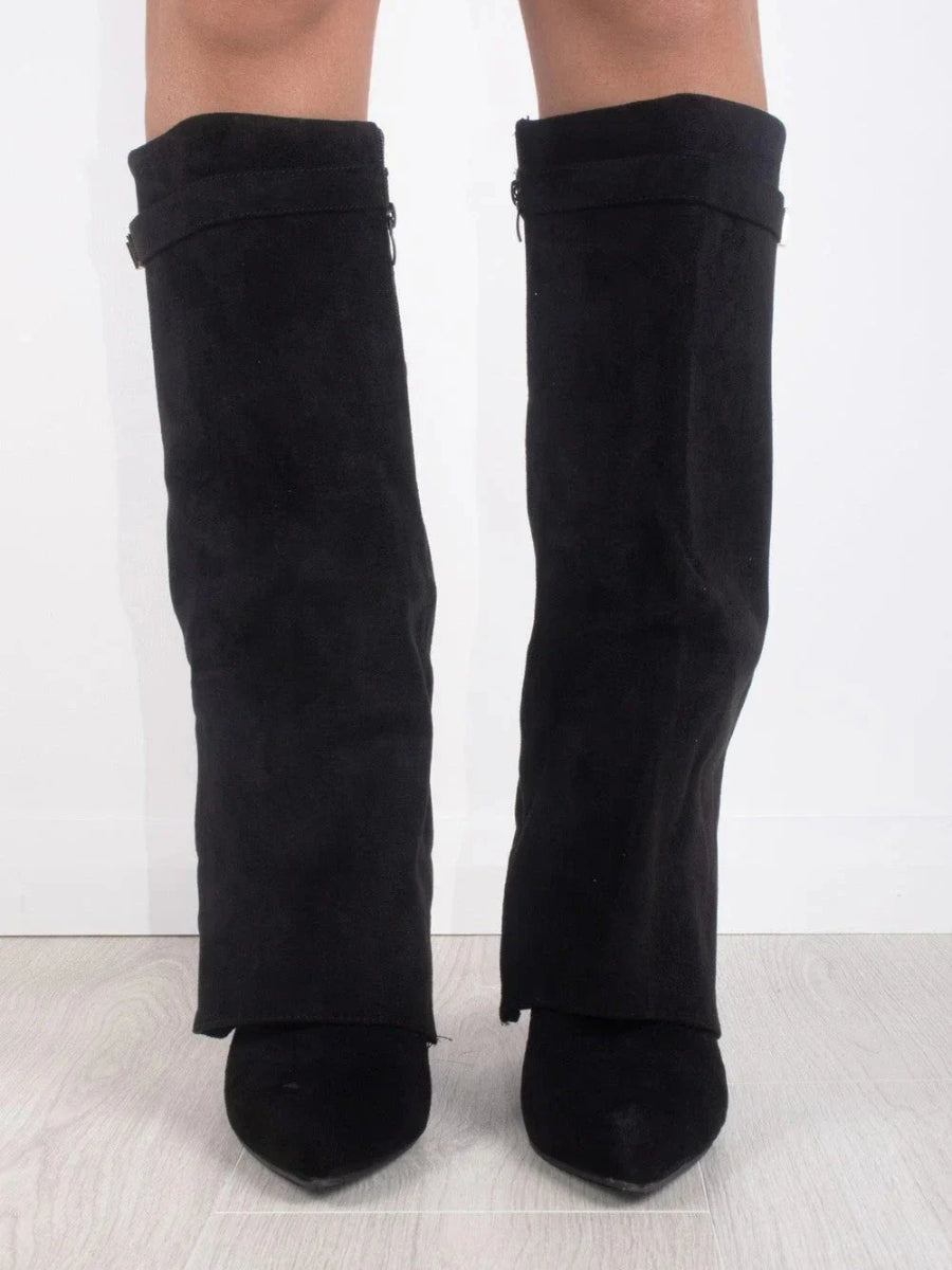 Evy Damenstiefel – Suede & Goldene Details Elegant