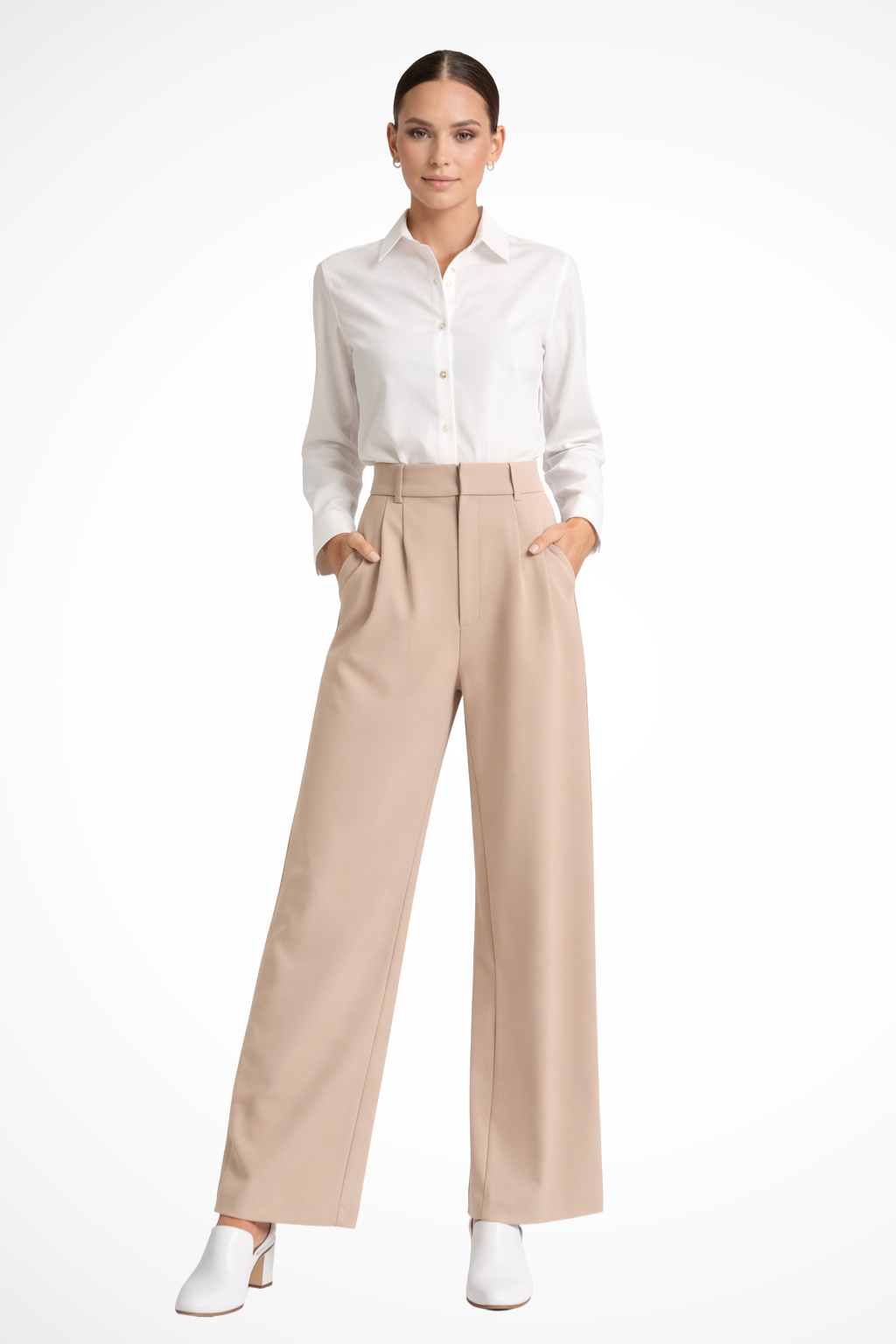 Zanira | Damen Hose – Weites Bein & Hohe Taille Elegant