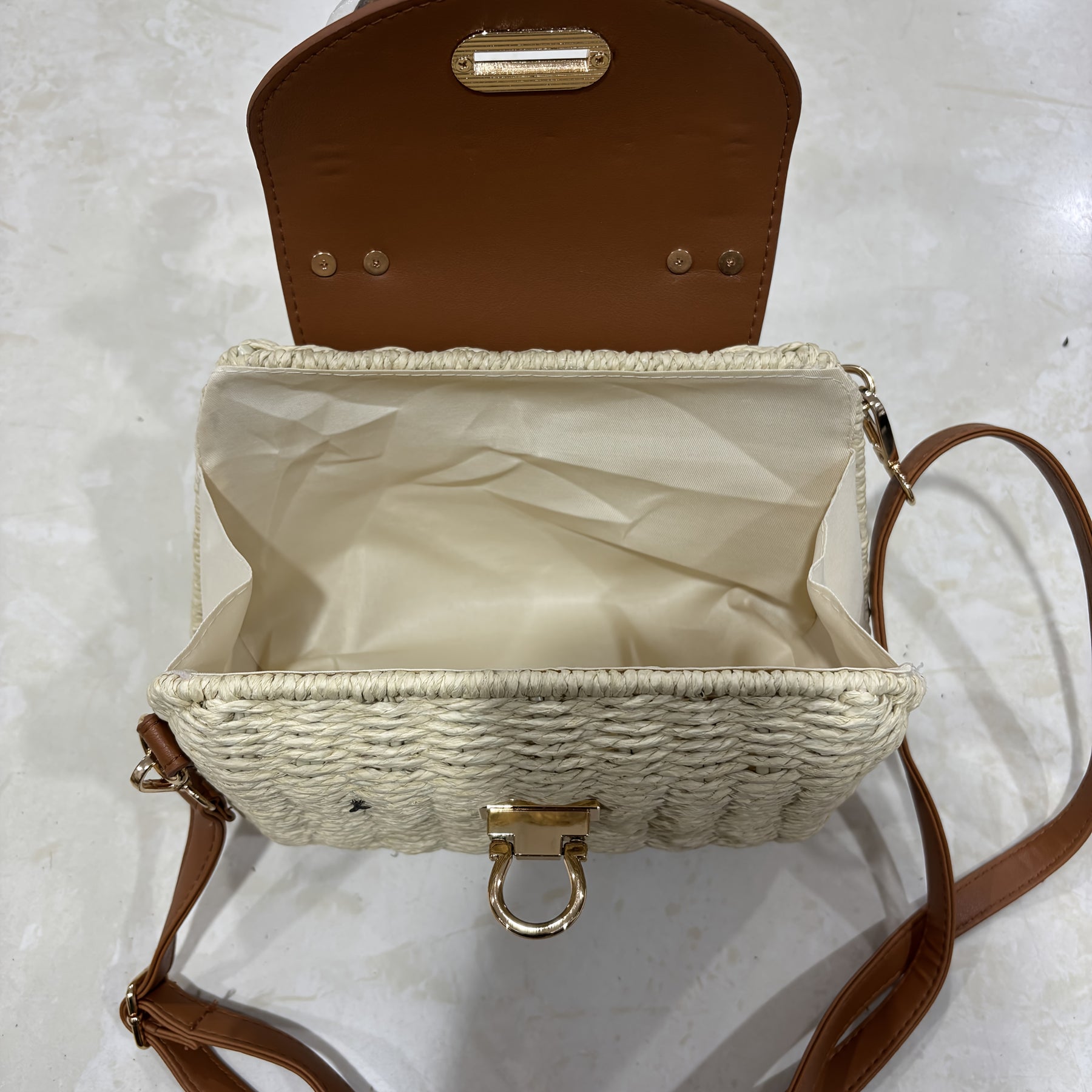 Damen Boho Strohtasche Handgewebt für Urlaub & Alltag