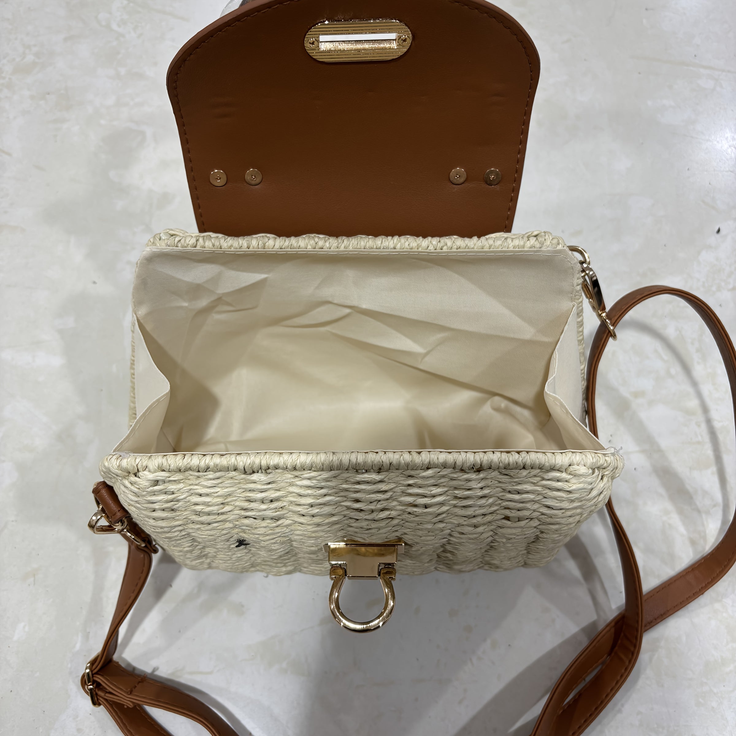 Damen Boho Strohtasche Handgewebt für Urlaub & Alltag