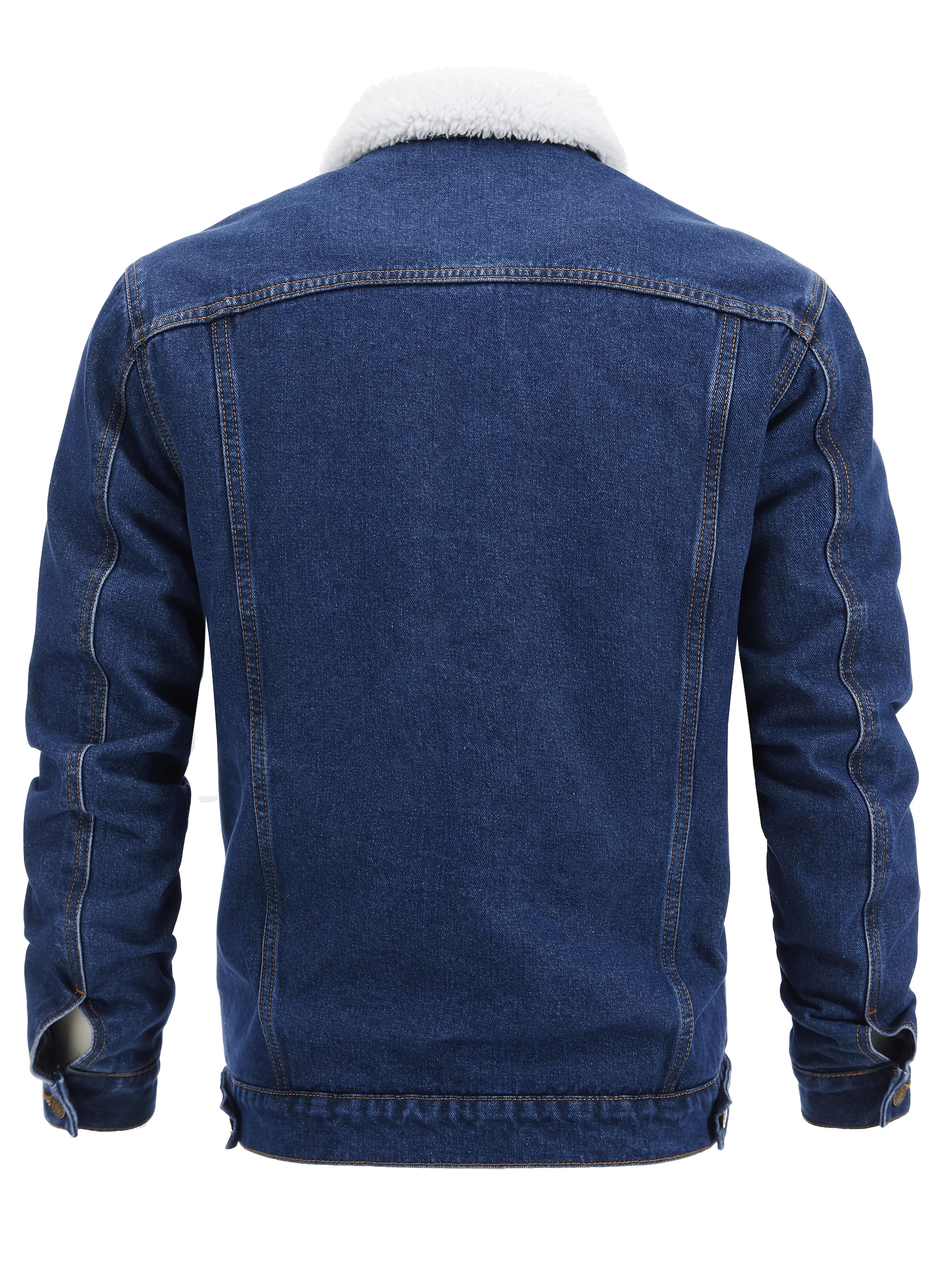 Herren Slim Fit Jeansjacke mit Vintage-Reverskragen