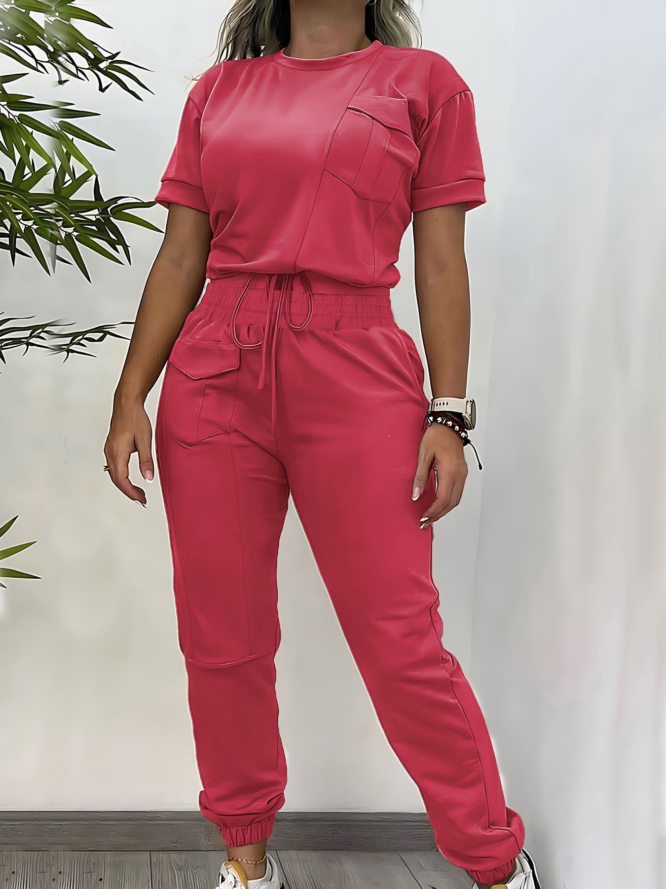 Damen Casual Zweiteiler mit Top und Hose