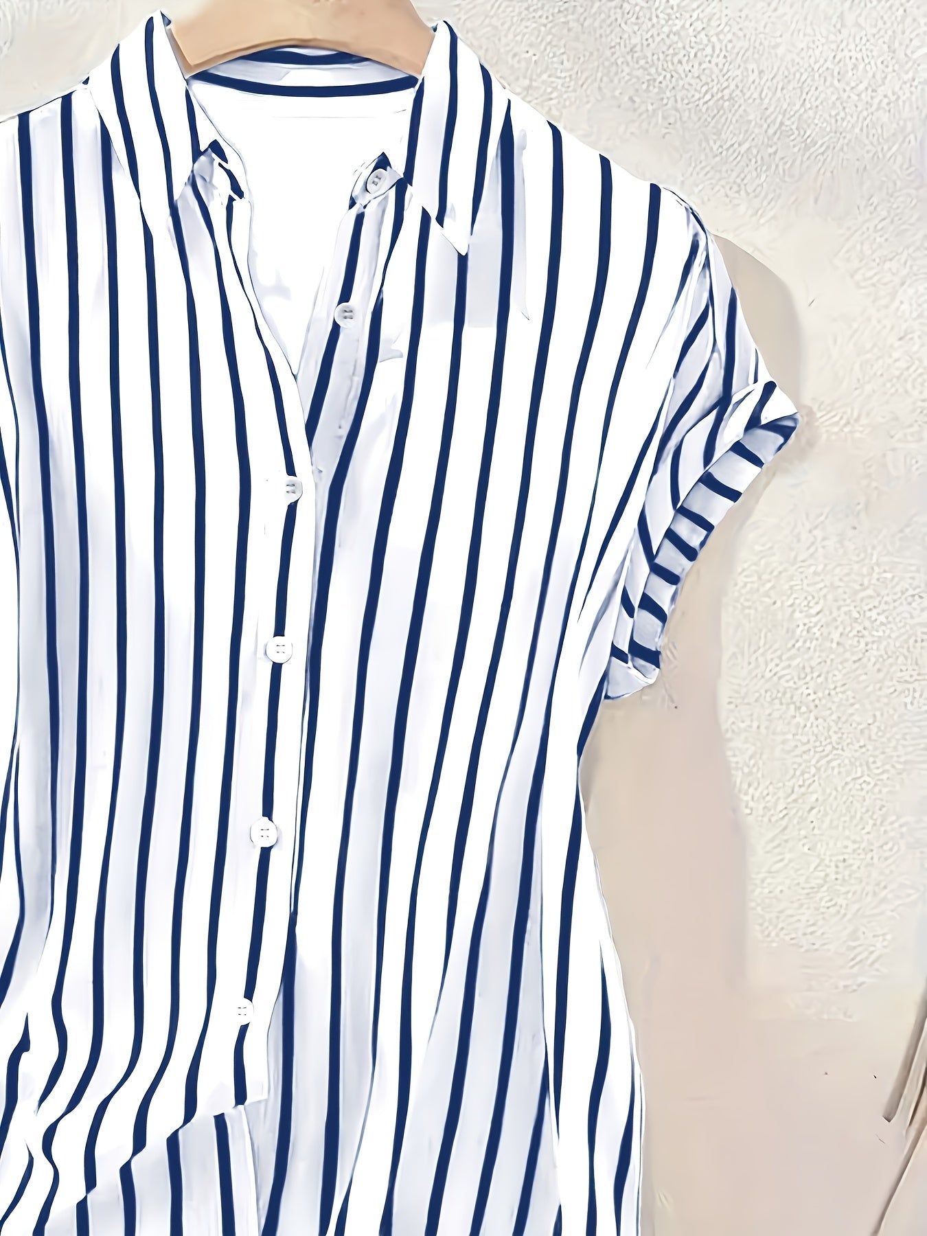Damen Bluse – Gestreift & Reverskragen Elegant