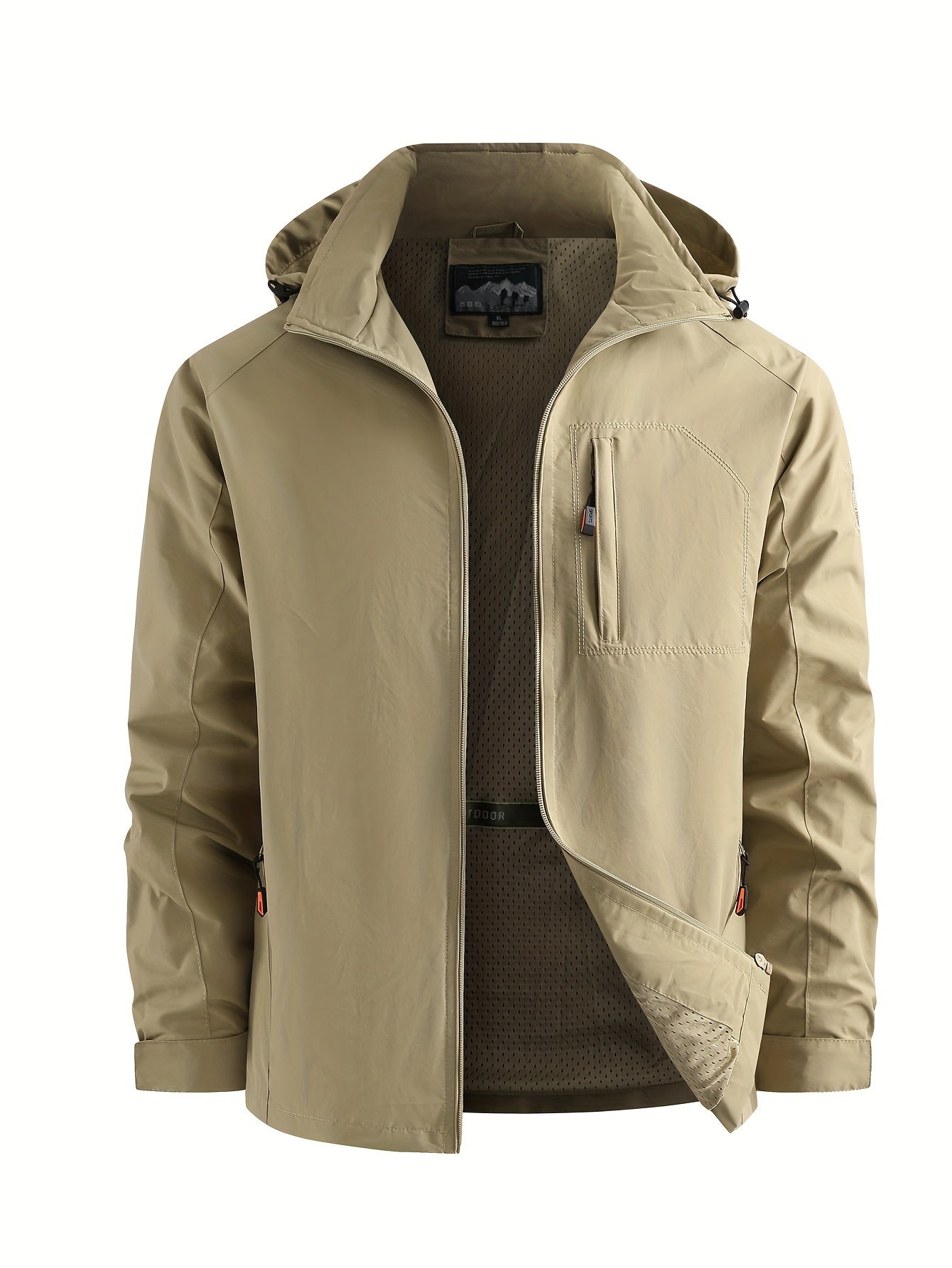 Herren Leichte Packbare Laufjacke mit Kapuze