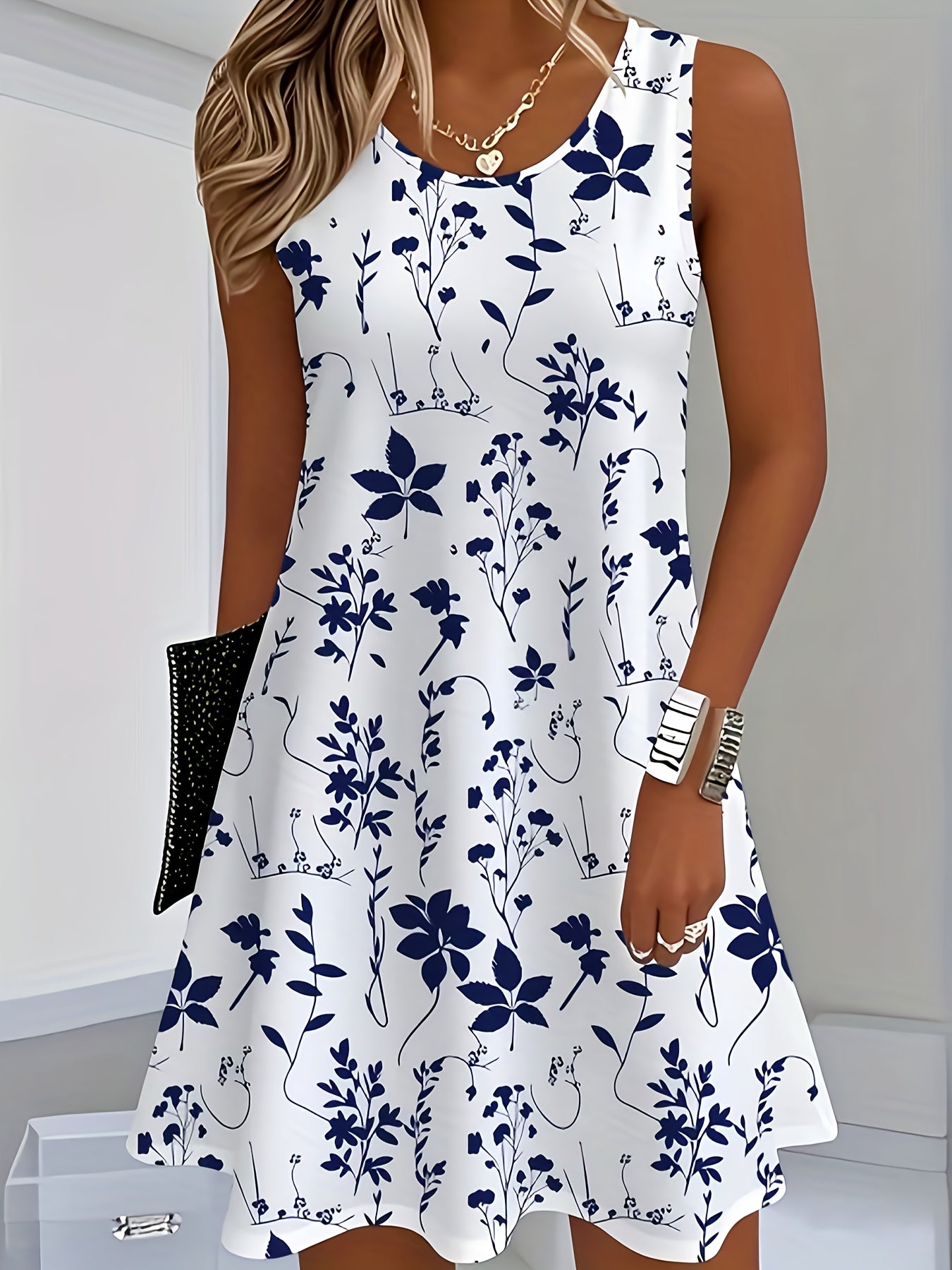 Damen Maxikleid – Sommerlicher Print Elegant