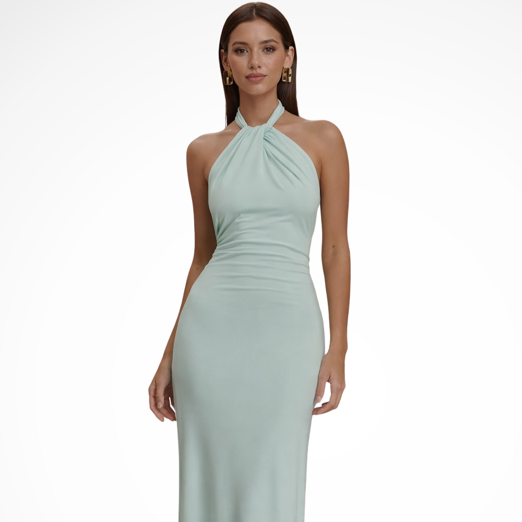 Celeste | Damen Maxikleid – Halterneck & Rückenfrei Elegant