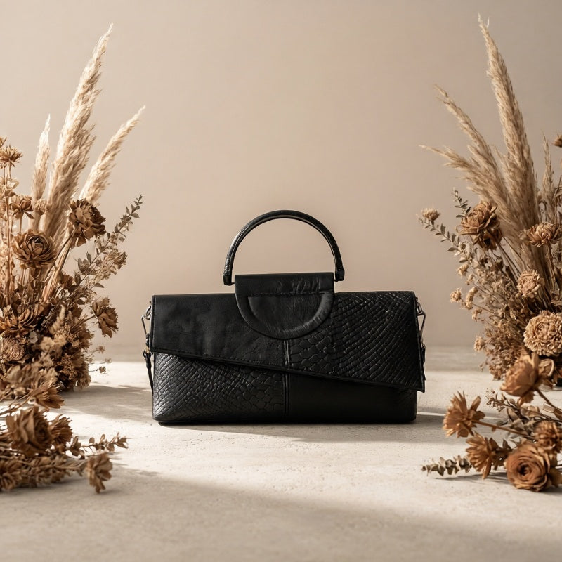 Lorena | Elegante Umhängetasche mit Krokoprägung