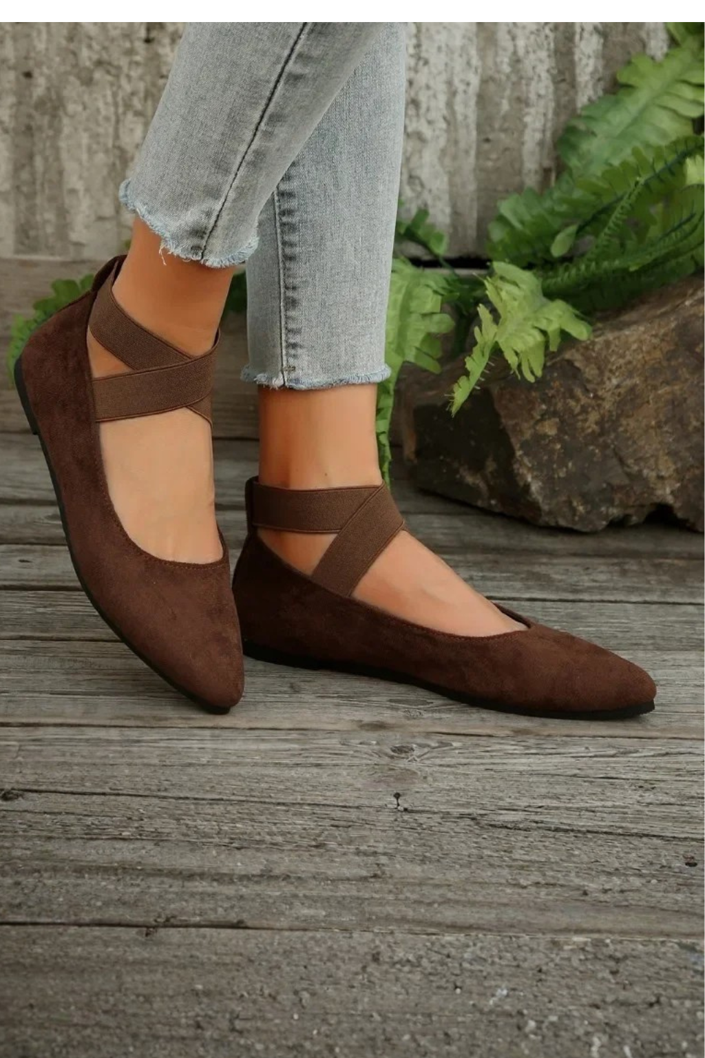 Emmeline Damen Ballerinas – Spitz & Knöchelriemen Elegant