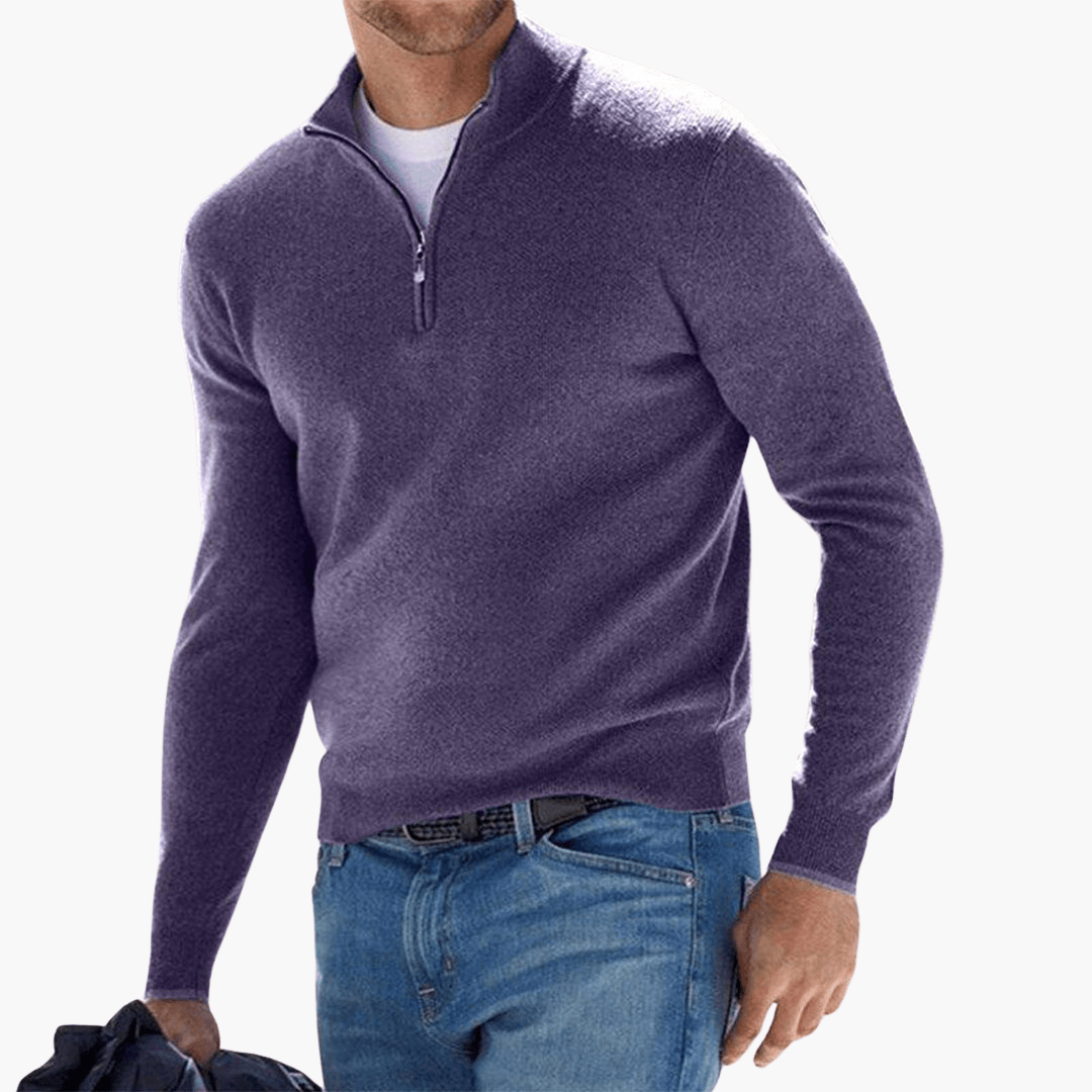 Herren Pullover mit Reißverschluss und flexibler Passform