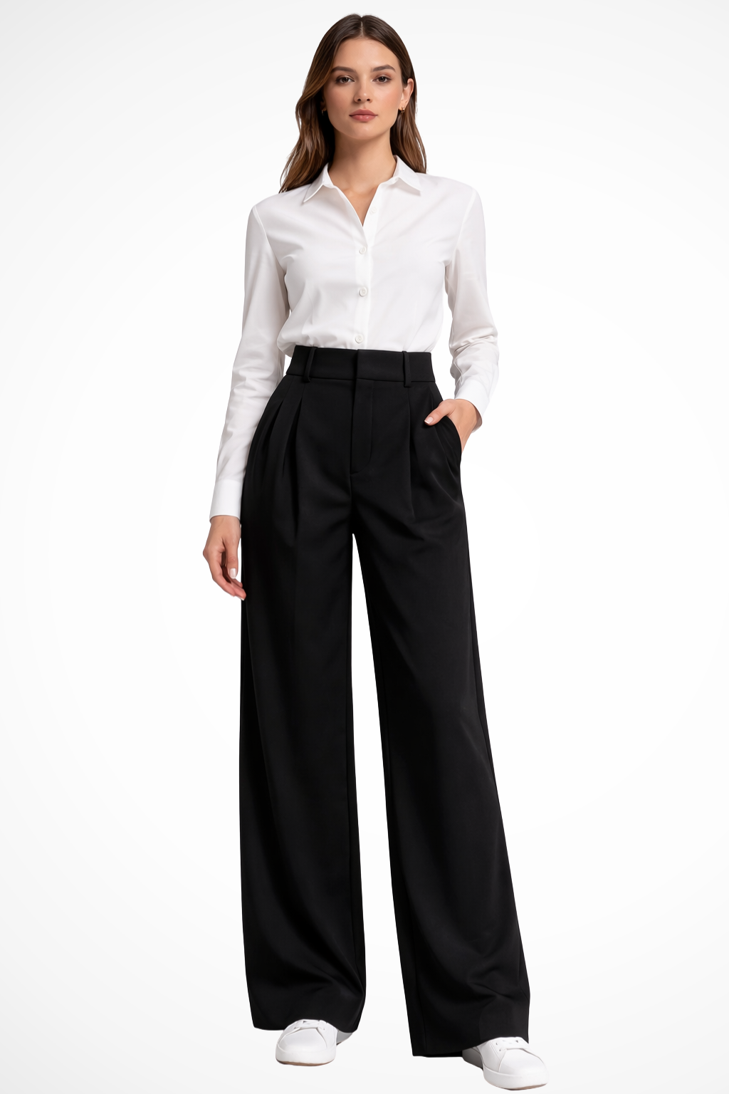 Zanira | Damen Hose – Weites Bein & Hohe Taille Elegant