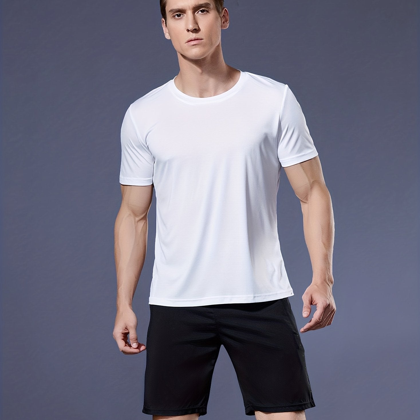 Herren Leichtes Quick-Dry Sportshirt mit Rundhals