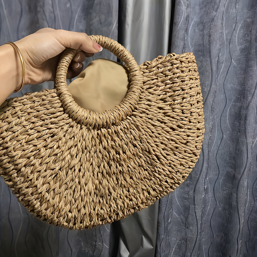 Kaqise™ | Kleine Damen Beach Bag aus Geflochtenem Stroh