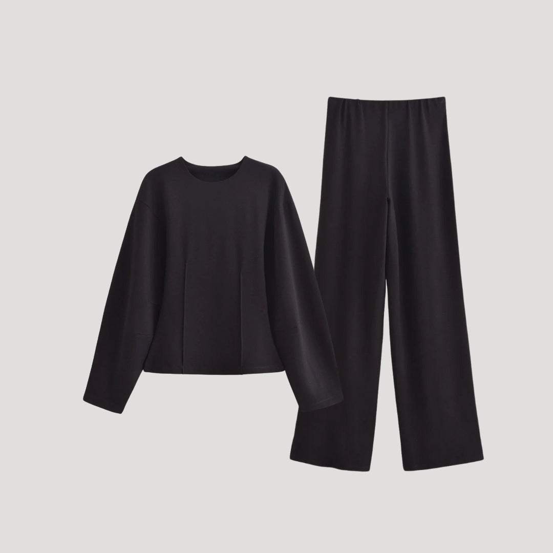 Damen Loungewear Set – Zweiteilig mit Langarm Top Relaxed Fit