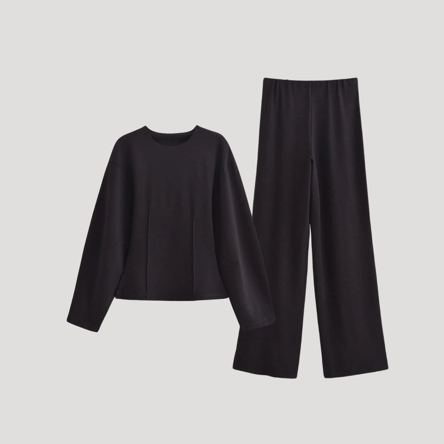 Damen Loungewear Set – Zweiteilig mit Langarm Top Relaxed Fit
