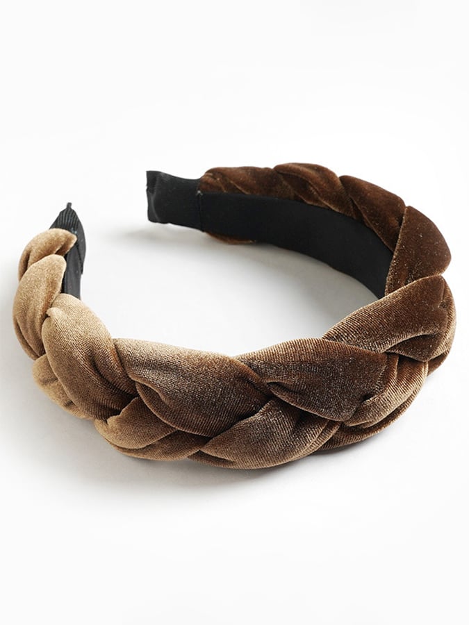 Damen Geflochtener Kopfschmuck aus Goldenem Samt