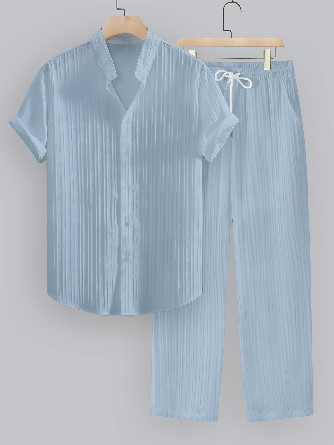 Herren Sommer Set mit Kurzarmhemd und Kordelzughose
