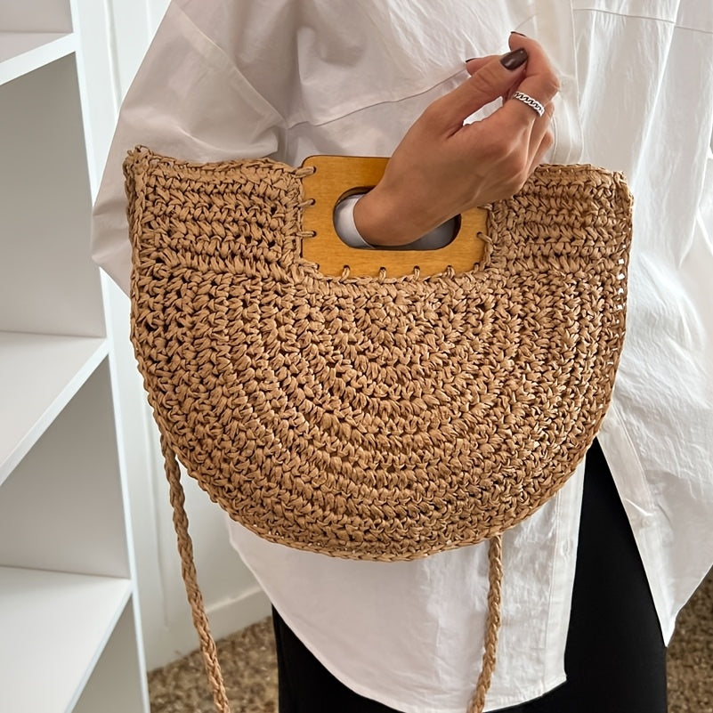Kaqise™ | Damen Beach Bag aus Stroh für Sommer & Urlaub
