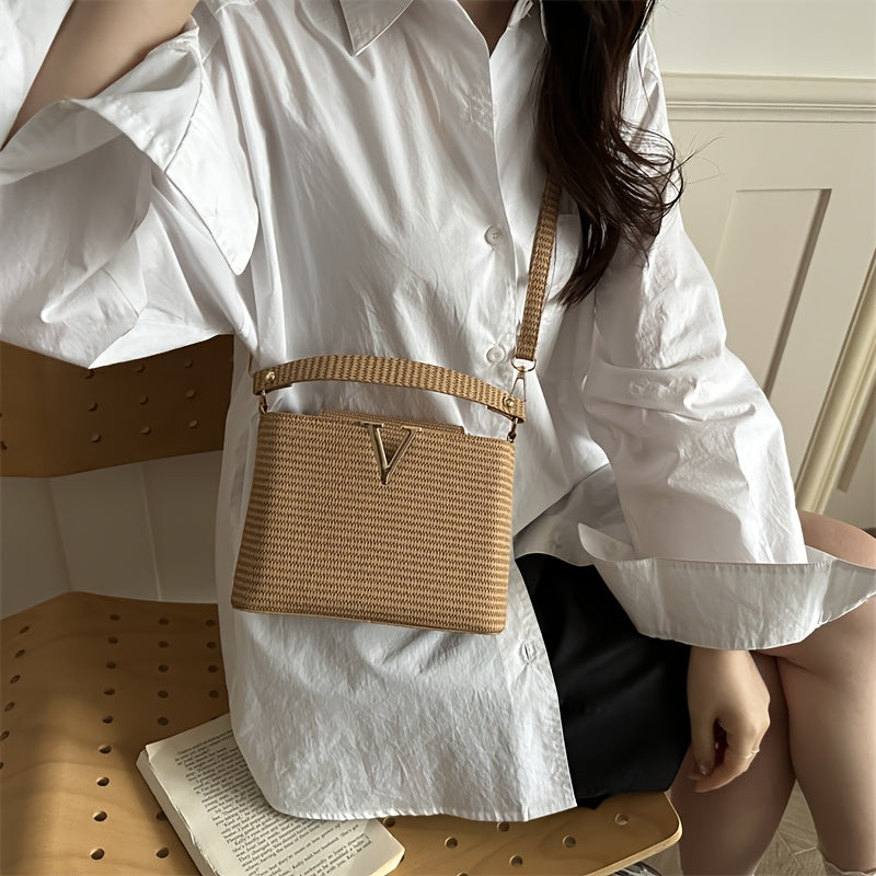 Damen Crossbody Bag Geflochten für Sommer & Reisen