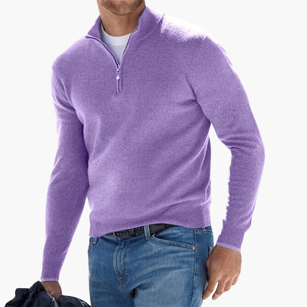 Herren Pullover mit Reißverschluss und flexibler Passform