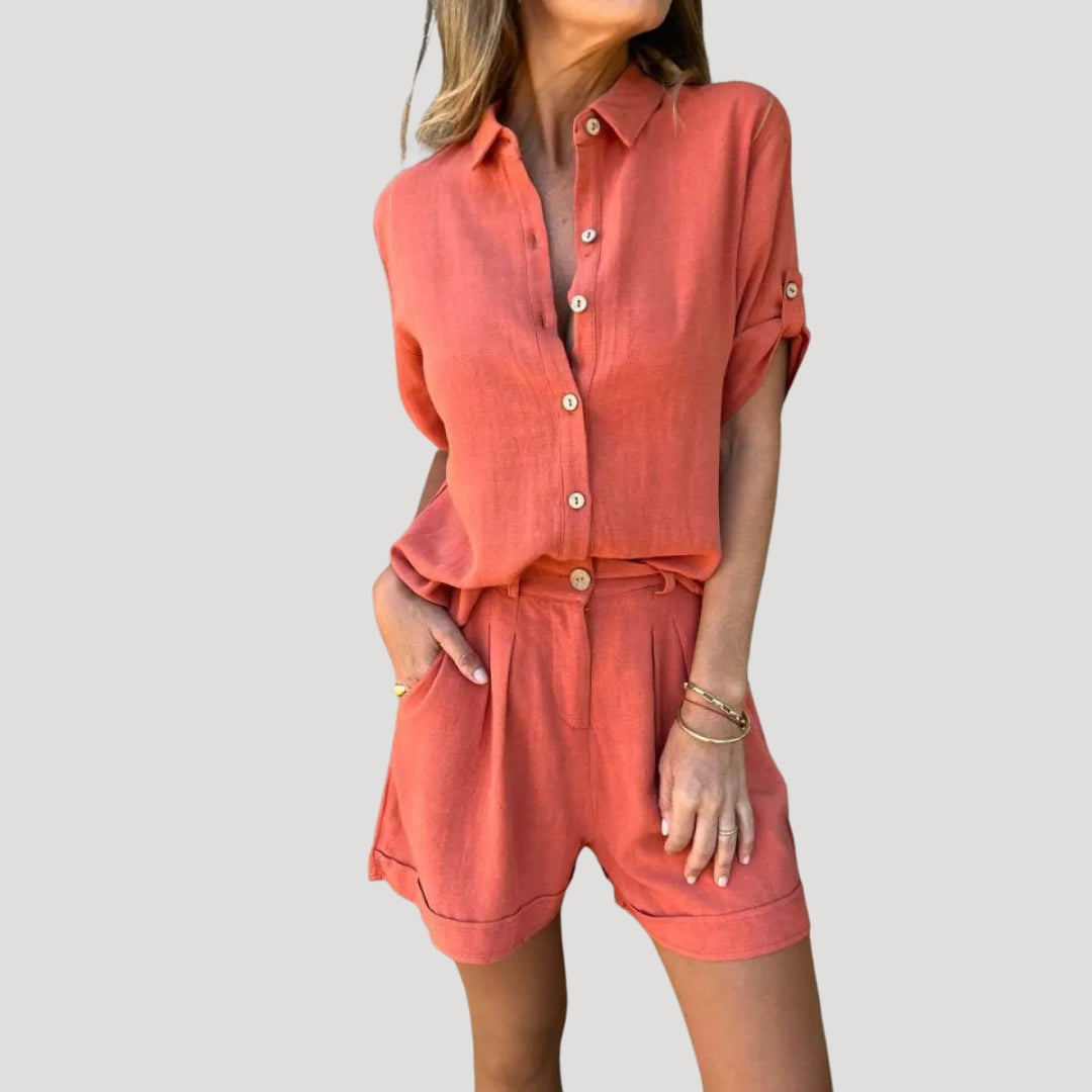Damen Zweiteiliges Set – Hemd & Shorts